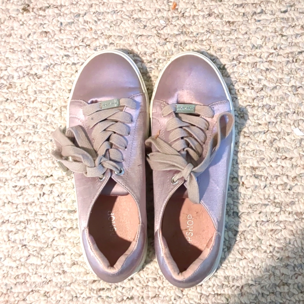 Pink Satin TOP SHOP sneakers.